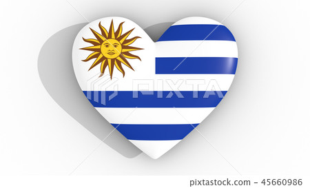 Heart in the colors of Uruguay flag, top. Heart in the colors of Uruguay flag, top. 45660986
