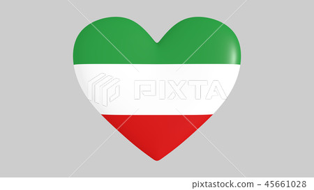 Heart in the colors of Iran flag, top 45661028