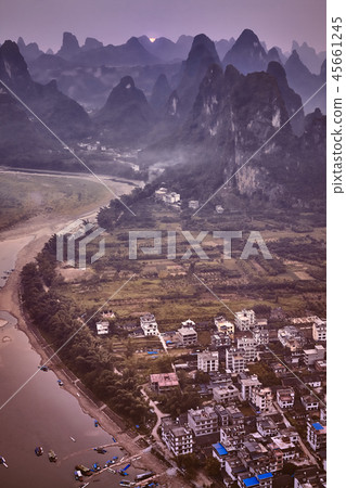 Aerial picture of a Lijiang Riveri, China. 45661245