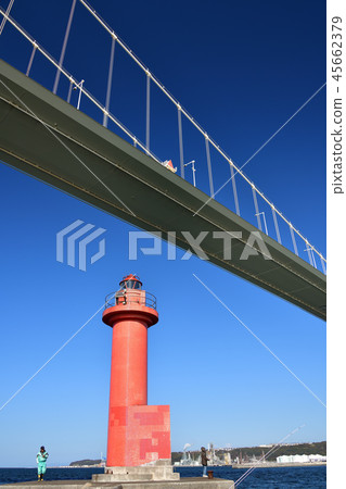 Photographed the scenery of the Swan Ohashi bridge over Muroran Port (Swan Bay) in Muroran, Hokkaido 45662379