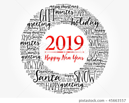 2019 Happy New Year. Christmas background 45663557