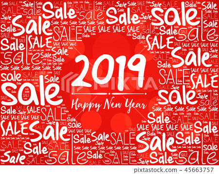 2019 Happy New Year. Sale Christmas background 45663757