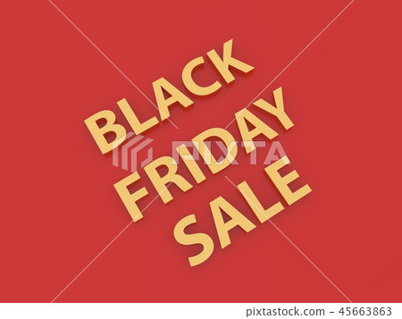 Black friday sale inscription on red background. 45663863