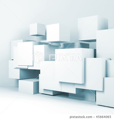 3d interior with cubes installation 3d interior with cubes installation 45664065