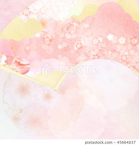 Japanese - Japanese style - Japanese pattern - background - Washi - spring - cherry tree - pink Japanese - Japanese style - Japanese pattern - background - Washi - spring - cherry tree - pink 45664837