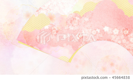 Japanese - Japanese style - Japanese pattern - background - Washi - spring - cherry tree - pink Japanese - Japanese style - Japanese pattern - background - Washi - spring - cherry tree - pink 45664838