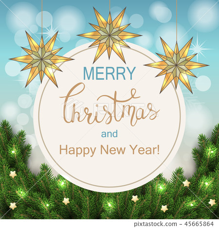 White card with Christmas wreath. Vector illustration. White card with Christmas wreath. Vector illustration. 45665864