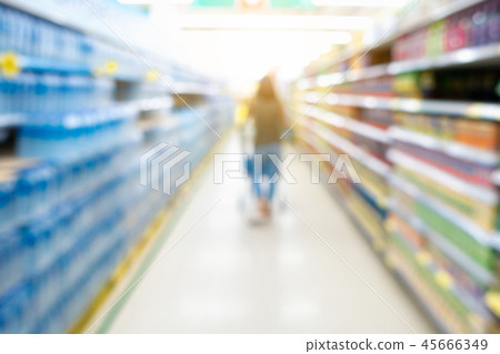 Abstract motion blurred in shopping mall 45666349