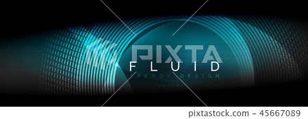 Vector blurred neon glowing circles with flowing and liquid light concept, energy magic fantastic 45667089