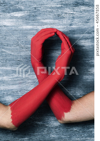 red ribbon for the fight against AIDS 45667858