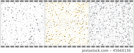 Scandinavian patterns with gold and silver stars. Scandinavian patterns with gold and silver stars. 45668136