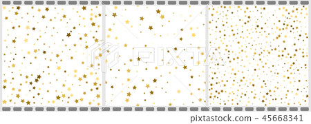 Gold flying stars confetti set 45668341