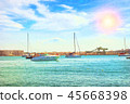 Yachts, boats pier in port resort Torrevieja Spain 45668398