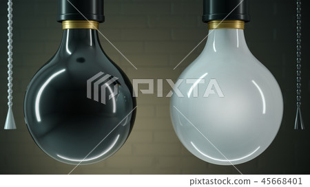 Two lamps black and white Two lamps black and white 45668401