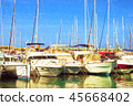 Yachts, boats pier in port resort Torrevieja Spain 45668402