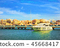 Yachts, boats pier in port resort Torrevieja Spain 45668417