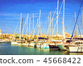 Yachts, boats pier in port resort Torrevieja Spain 45668422