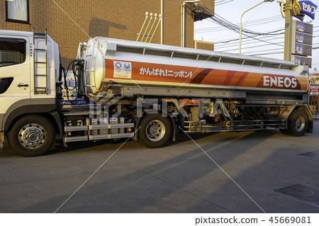 Tank lorry gas station replenishment Tank lorry gas station replenishment 45669081