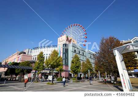 日本的橫濱都市風景在地鐵中心北站前面可以看到都市風景（馬賽克商城港北北區阪急） 45669482