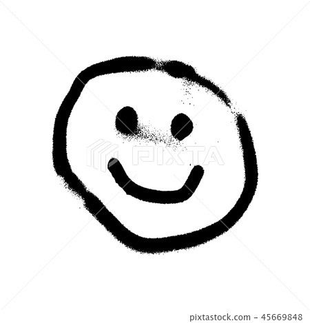 Graffiti grunge emoji with black ond white colour 45669848