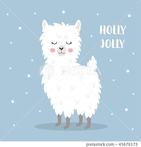 cute christmas llama 45670173