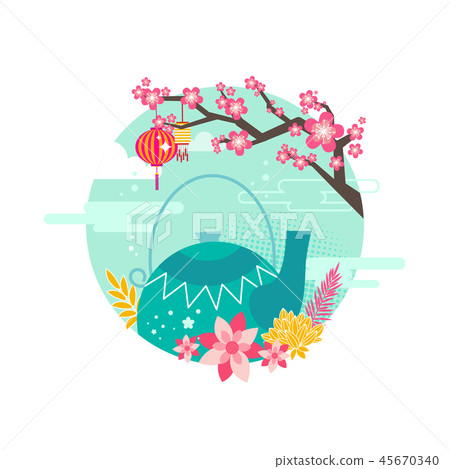 Mid Autumn Festival Emblem with Event Symbolic 45670340