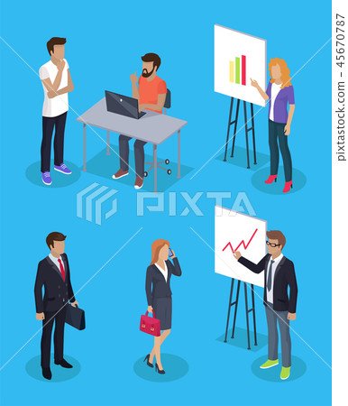 Businessman and Secretary Set Vector Illustration Businessman and Secretary Set Vector Illustration 45670787
