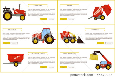 Grain Trailer Baler Posters Vector Illustration 45670922