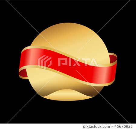 Ribbon Red Stripe and Circle Vector Illustration Ribbon Red Stripe and Circle Vector Illustration 45670925