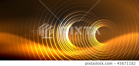 Dark abstract background with glowing neon circles 45671182
