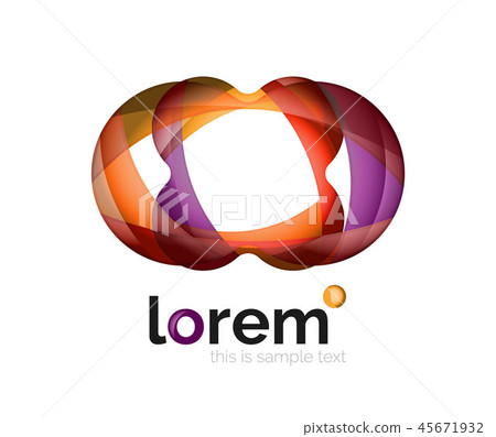 Abstract geometric design logo made of flowing elements 45671932