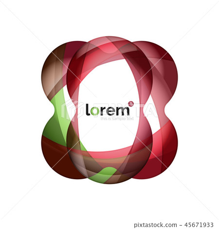 Abstract geometric design logo made of flowing elements 45671933