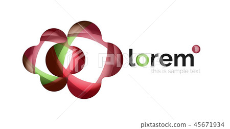 Abstract geometric design logo made of flowing elements 45671934