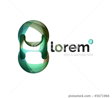 Abstract geometric design logo made of flowing elements 45671966