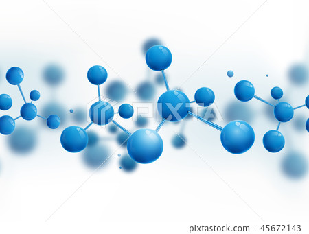 Molecule network seamless border design background. Atoms 45672143