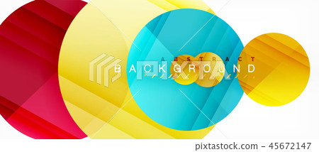 Glossy colorful circles abstract background, modern geometric design 45672147