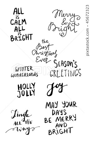 Set of Christmas lettering handwritten Set of Christmas lettering handwritten 45672323