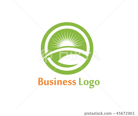 Logos of green leaf ecology nature element  45672901
