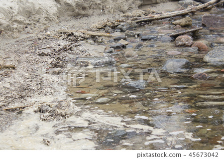 A large amount of trash polluting our waters 45673042