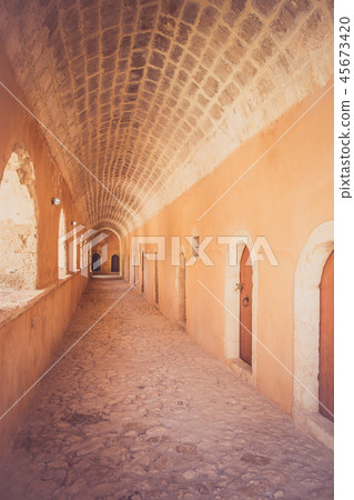 Passageway in the West Gate at the Arkadi Monastery, Arkadi, Crete, Greece 45673420
