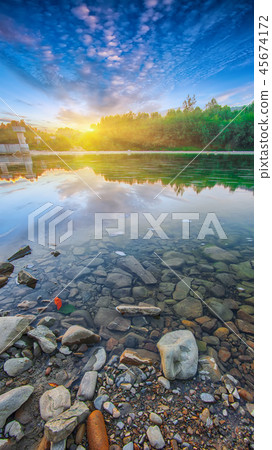 Mountain river stream of water in the rocks Mountain river stream of water in the rocks 45674172