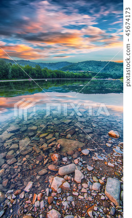 Mountain river stream of water in the rocks Mountain river stream of water in the rocks 45674173