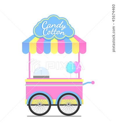 Candy Cotton Wagon Colorful Vector Illustration 45674460