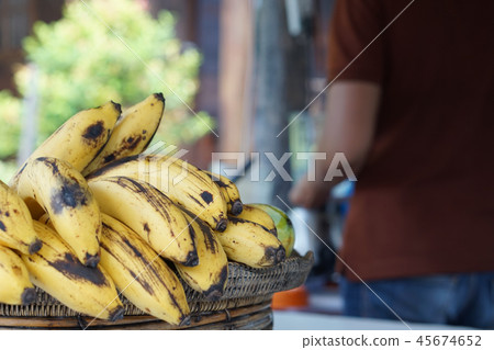 bananas at fruit shake shop ready to mix 45674652