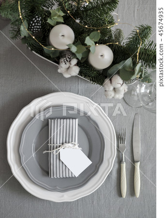 Christmas table setting. 45674935