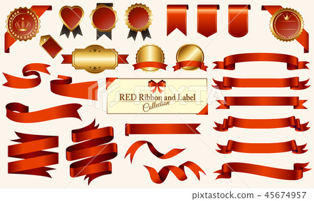 Red medal & ribbon set Red medal & ribbon set 45674957