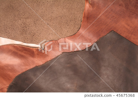 Texture of pieces brown leather Texture of pieces brown leather 45675368
