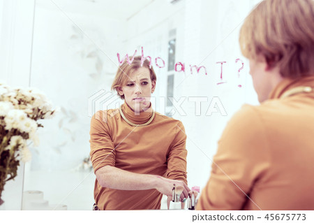 Frustrated abandoned transgender feeling bad about his identity Frustrated abandoned transgender feeling bad about his identity 45675773