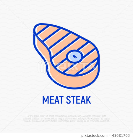 Meat steak thin line icon 45681703