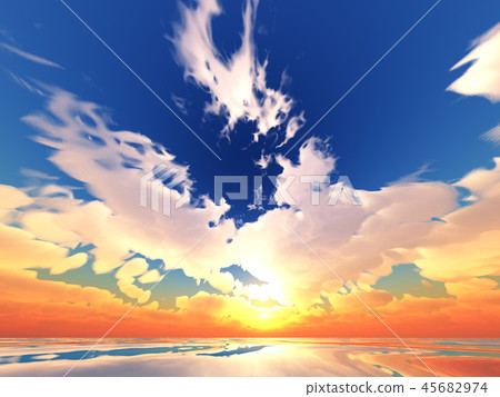 Wind and clouds with the sea 45682974